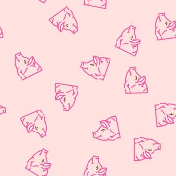 Pig animal vector seamless pattern イラスト素材