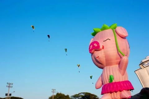 Pig balloons Foto stock