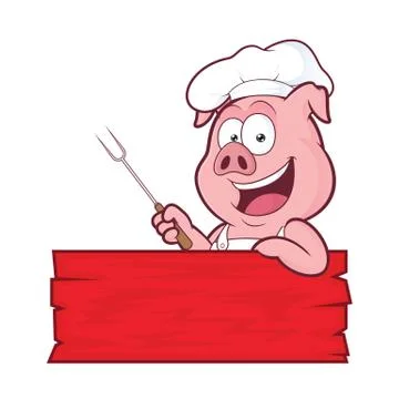 Pig BBQ chef Stock Illustration