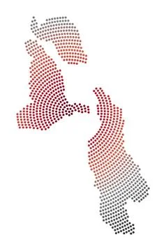 Pig Beach dotted map. Digital style shape of Pig Beach. Tech icon of the is.. Stock Illustration