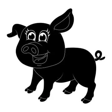 Pig cartoon character vector design isolated on white background Stock Illustration