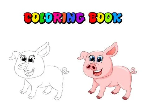Pig cartoon character vector design isolated on white background Stock Illustration