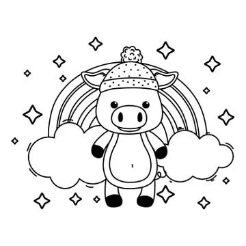 Pig cartoon design vector illustrator Stock Illustration