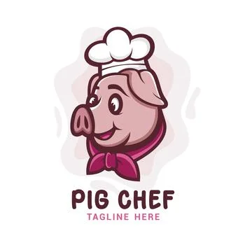 Pig Chef Logo Vector Template Stock Illustration