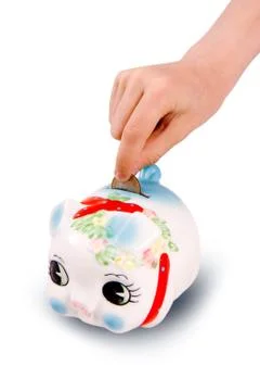 Pig-coin box Stock Photos