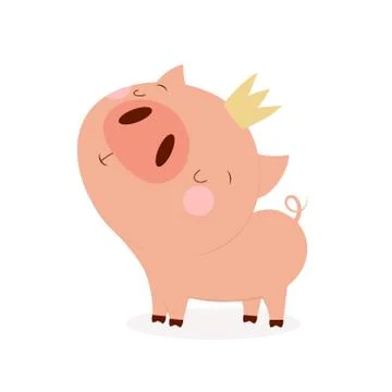 Pig with crown Stock Illustration