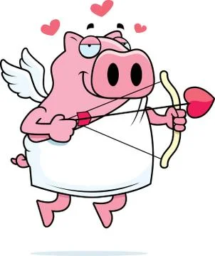 Pig Cupid Stock Illustration