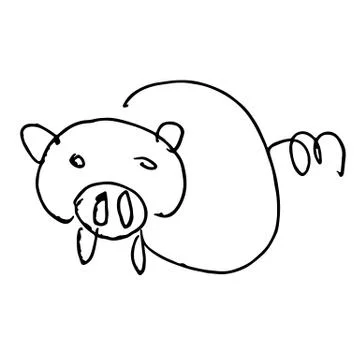 Pig doodle hand drawn Stock Illustration