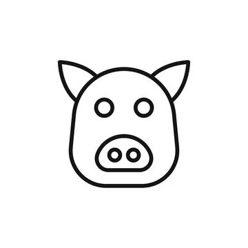 Pig face logo sign vector outline Stock Illustration