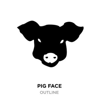 Pig face silhouette on white background, vector illustration Stock Illustration