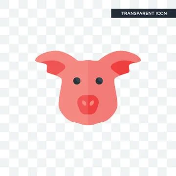 Pig face vector icon isolated on transparent background, pig face logo design Stock Illustration