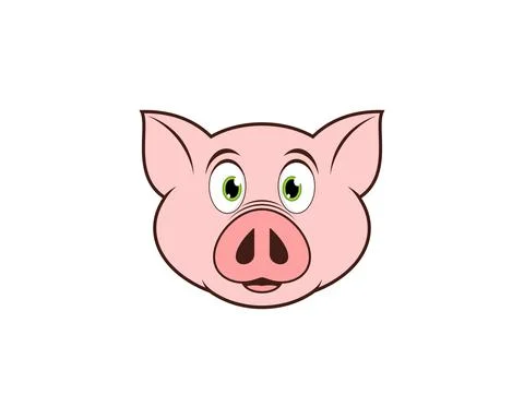 Pig face vector illustration logo Stock Illustration