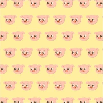Pig face. Vector pattern Stock Illustration