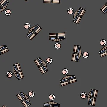 Pig farm vector seamless pattern Stock Illustration
