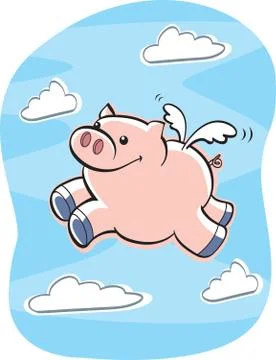 Pig Flying Stock Illustration