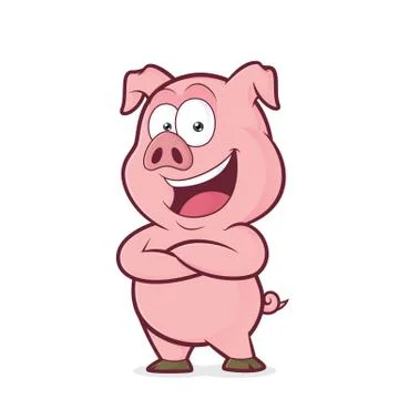 Pig with folded hands Stock Illustration