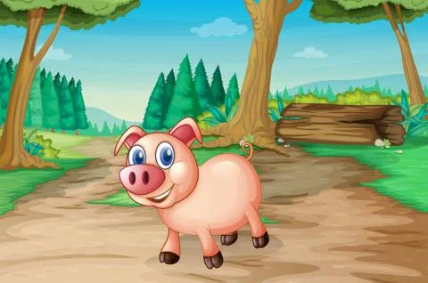 A pig at the forest Ilustración de archivo
