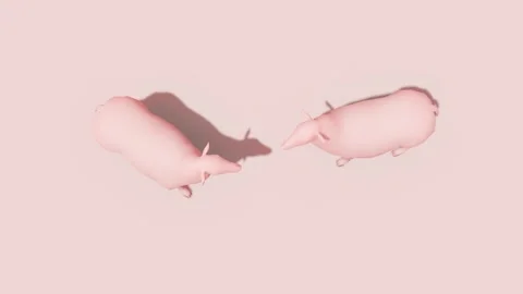 Pig green screen animation Stock Footage 300410325