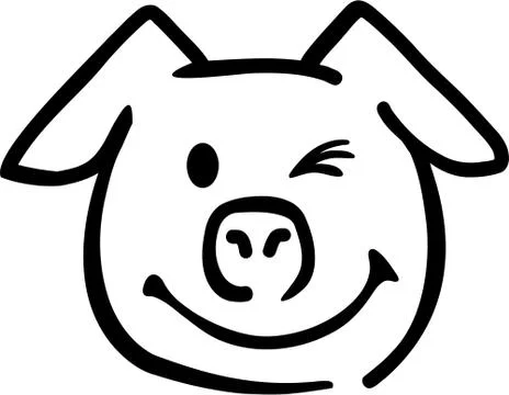 Pig head blink Ilustración de archivo