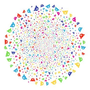 Pig Head Festive Round Cluster Stock Illustration