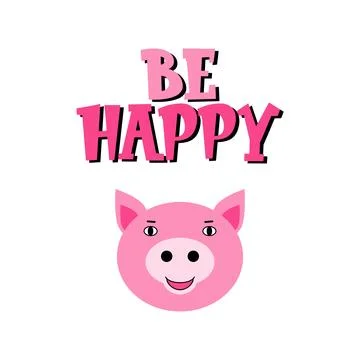 Pig  head illustration Stock Illustration