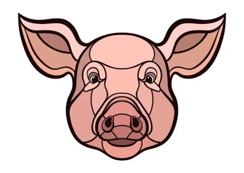Pig head mascot Stock Illustration