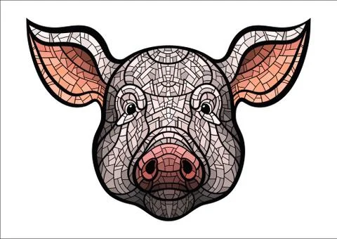 Pig head mascot Stock Illustration