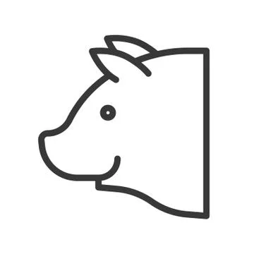 Pig head vector, Farm animal line style editable stroke icon 스톡 일러스트