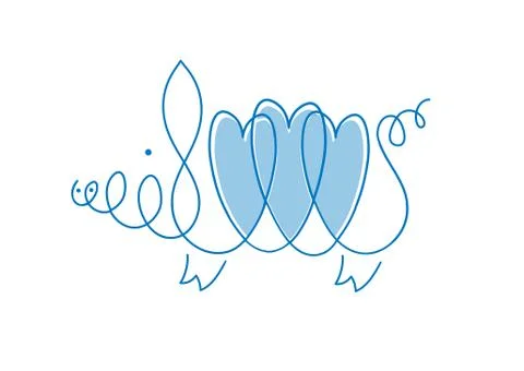 Pig heart. Vector illustration. Stock Illustration