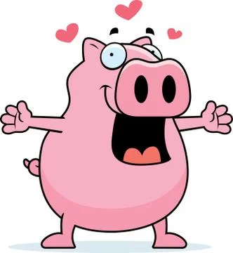 Pig Hug Stock Illustration
