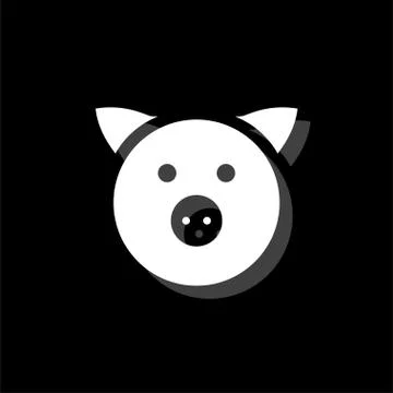 Pig icon flat Illustrazione stock