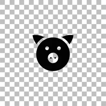 Pig icon flat Illustrazione stock