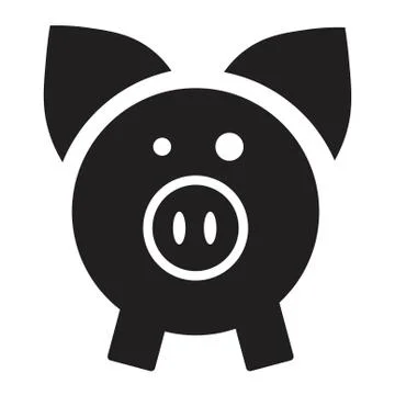 Pig icon in flat style. Stock Illustration