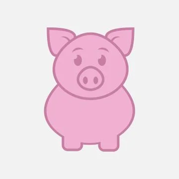 Pig icon isolated on white background. Vector illustration. Stock Illustration
