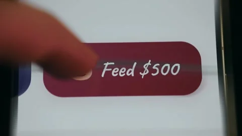Pig icon with text Feed 500 USD representing savings concept Stock-Footage 335923447
