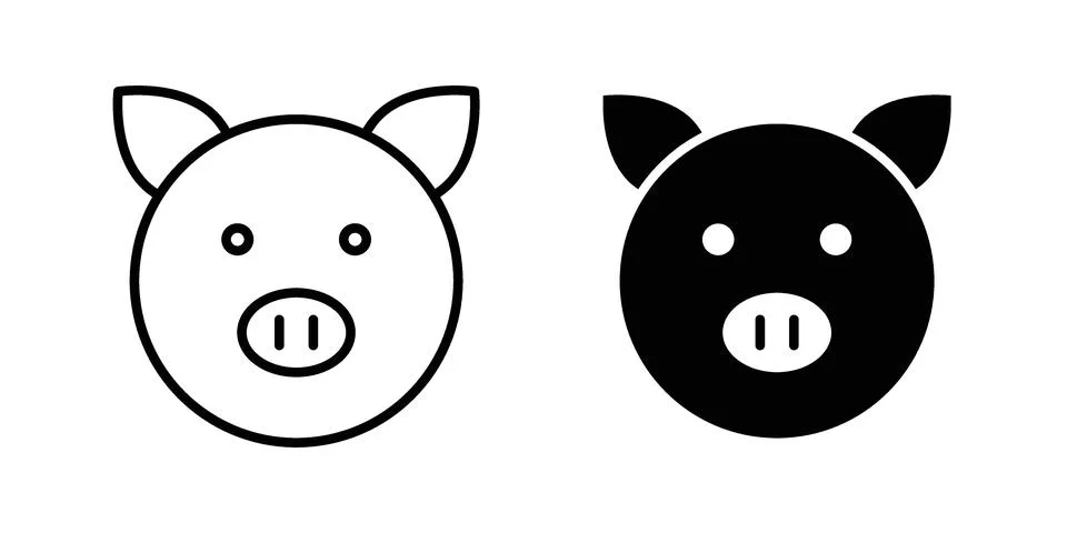 Pig icon for web projects Stock Illustration