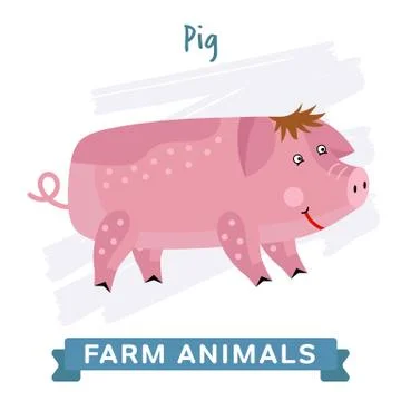Pig isolated, vector. Stock Illustration