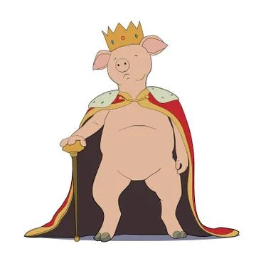 Pig king Stock-Illustration