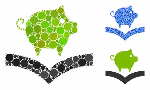 Pig Knowledge Composition Icon of Circles 스톡 일러스트