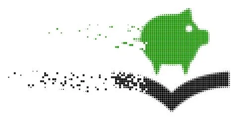 Pig Knowledge Fragmented Pixel Icon Stock Illustration