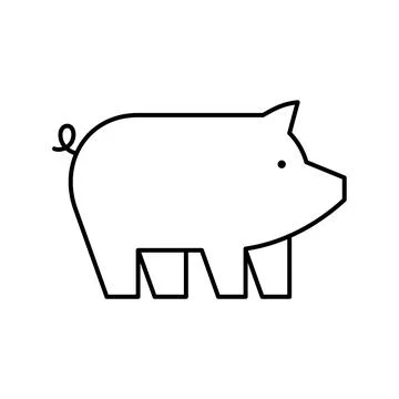 Pig line icon Stock Illustration
