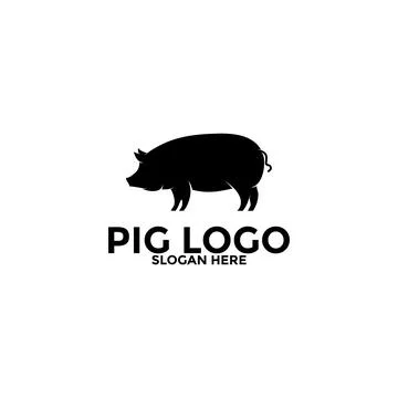 Pig logo icon design template vector,Pork Pig logo design Stock Illustration