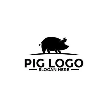 Pig logo icon design template vector,Pork Pig logo design Stock Illustration