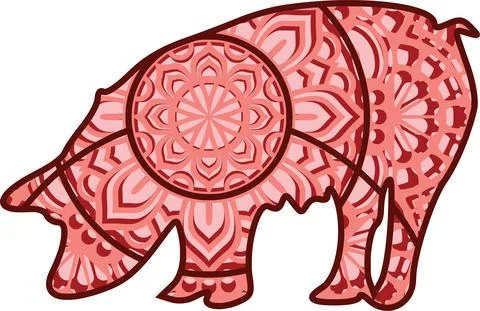 Pig mandala Stock Illustration