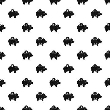 Pig money pattern seamless vector Illustrazione stock