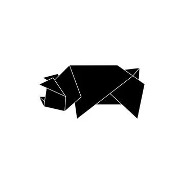 Pig or Pork Shape Inspired by Origami Form Stock Illustration