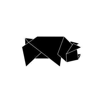 Pig or Pork Shape Inspired by Origami Form Stock Illustration