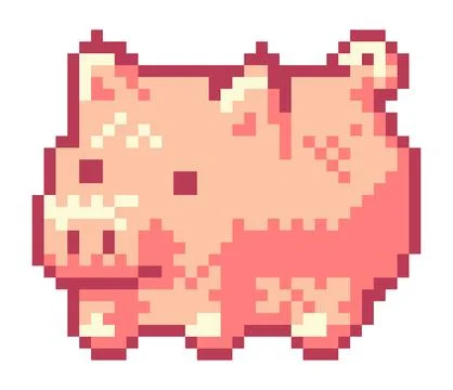 Pig pixel art Stock Illustration