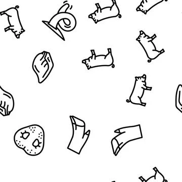 Pig pork farm seamless pattern vector Stock Illustration