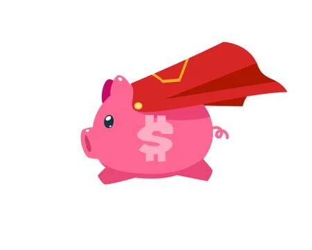 A pig with red cape Stock Illustration